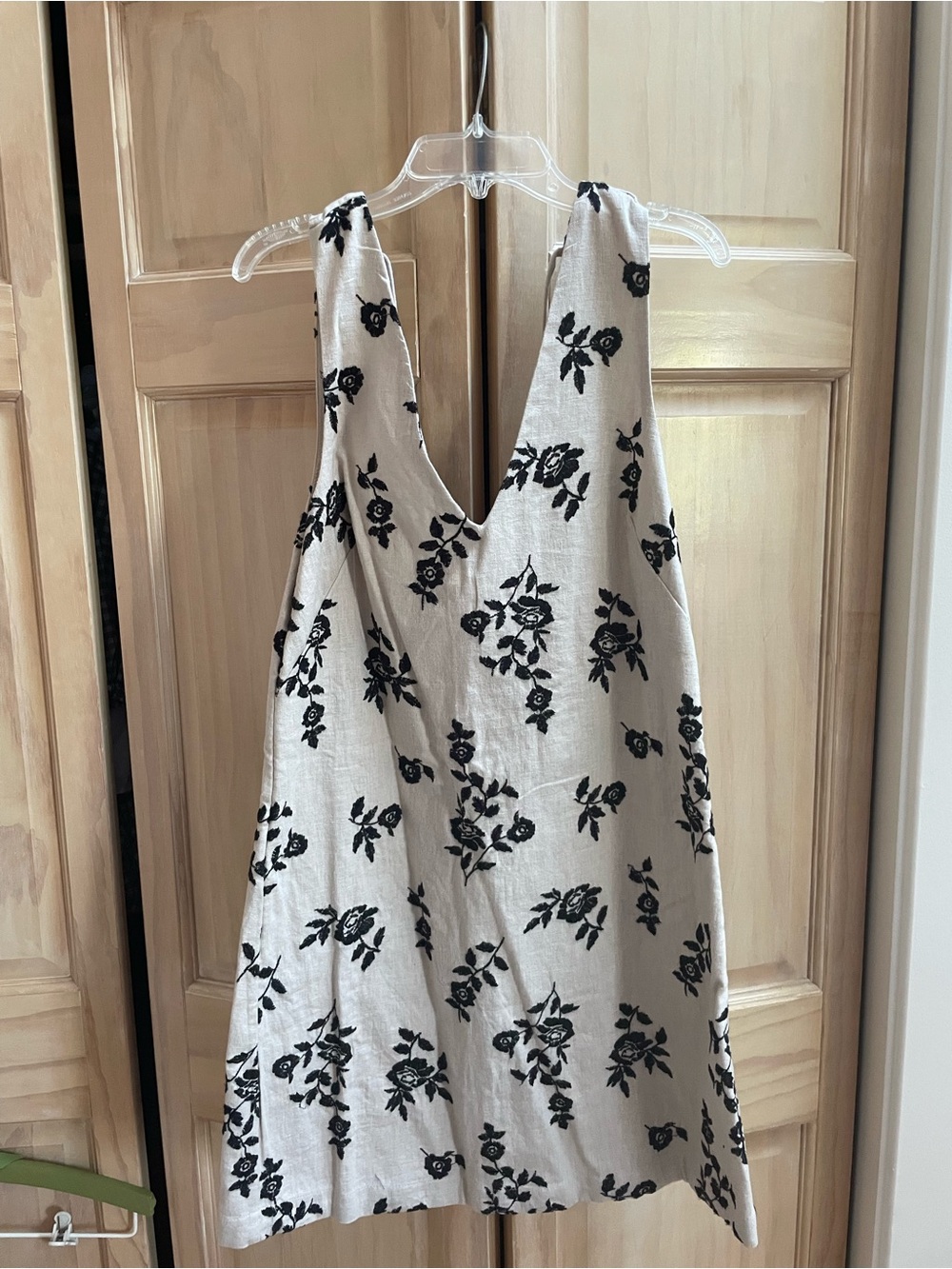 Abercrombie & Fitch Cream Mini Dress with Black Floral Print